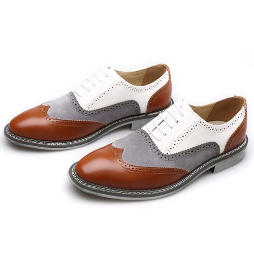 New 2025 Men Retro brogue lace-up black white oxford shoes Male Dress Wedding - Picture 13 of 27