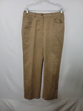 Kasper Brown High Rise Wide Leg Chino Pants Slacks Pockets Women's Size 12