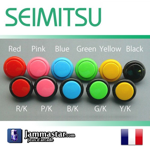 Boutons Seimitsu PS-14-GN - Arcade Push Button - Bleu - Blue