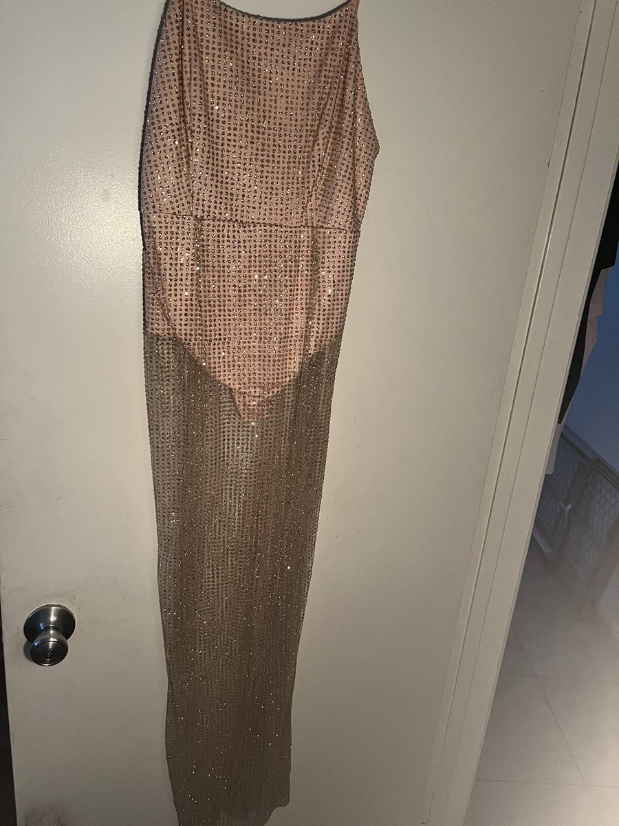 sheer glitter maxi dress Gold size_system: UK