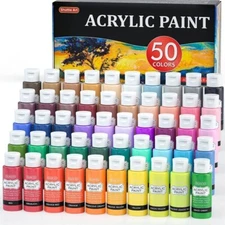 Acrylic Paint, Shuttle Art 50 Colors Acrylic Paint Set, 2oz/60ml Bottles