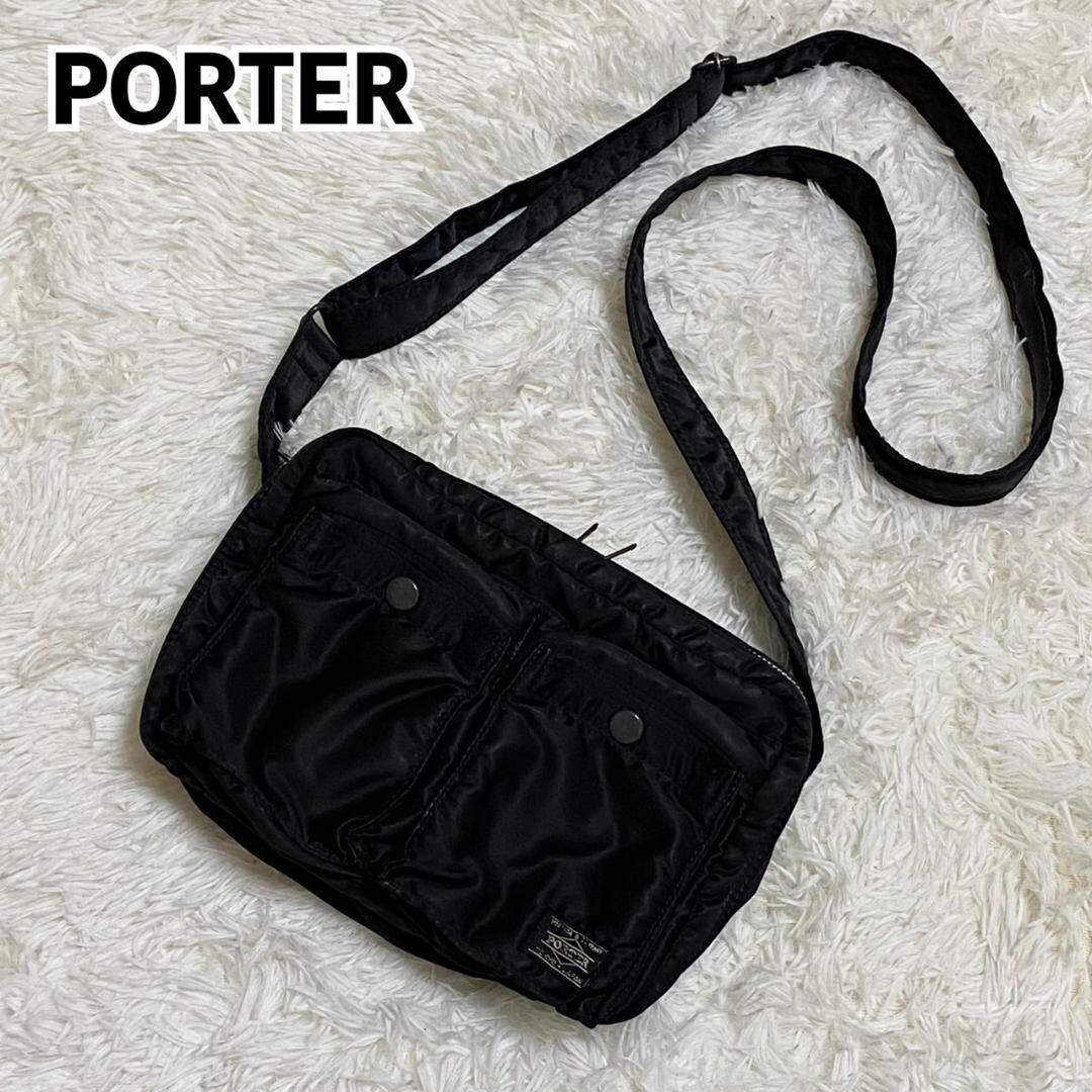 Yoshida PORTER Tanker Shoulder Bag S Black 2Layer Rare Used Japan 