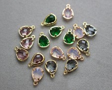 1pcs CZ Pave Teardrop Charm,Cubic Zirconia Water Drop Pendant,Crystal Charm