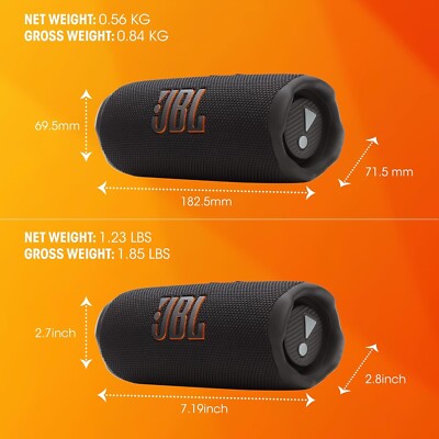JBL Flip 7 Blue Portable Bluetooth Speaker 16hr playtime New