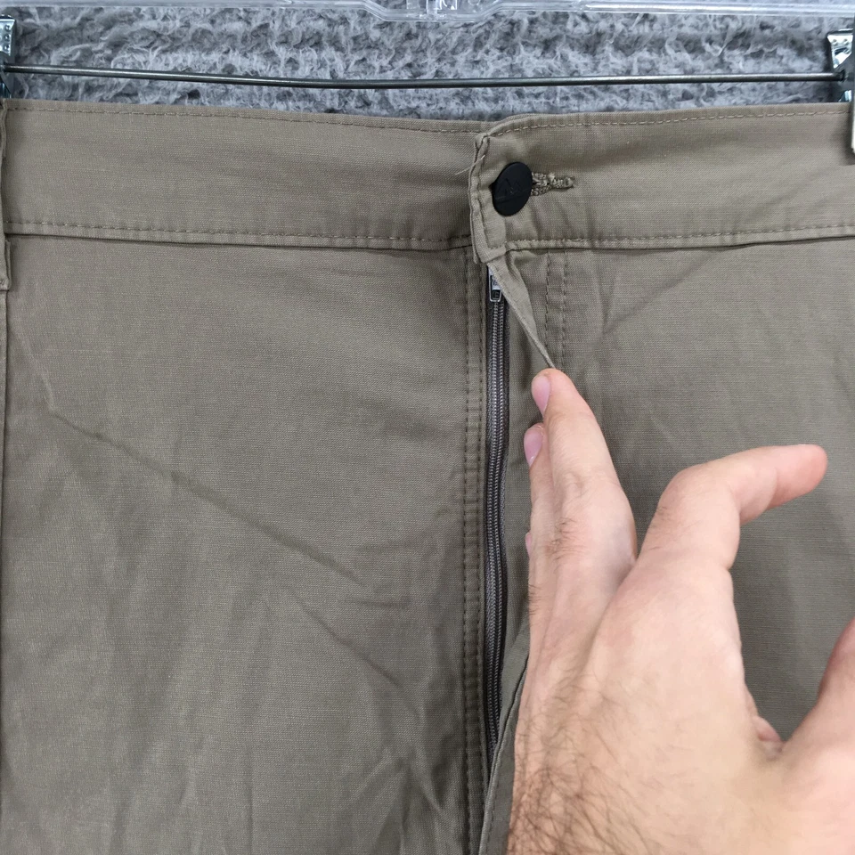 Shorts REI Cargo Masculino 46 Cáqui Frente Plana Cintura Média Zíper Mosca Caminhadas ao Ar Livre - Imagem 3 de 4