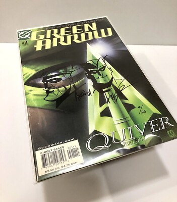 GREEN ARROW #1 signed w/2 sketches original art PARKS HESTER 2001 DC DF COA 4/25