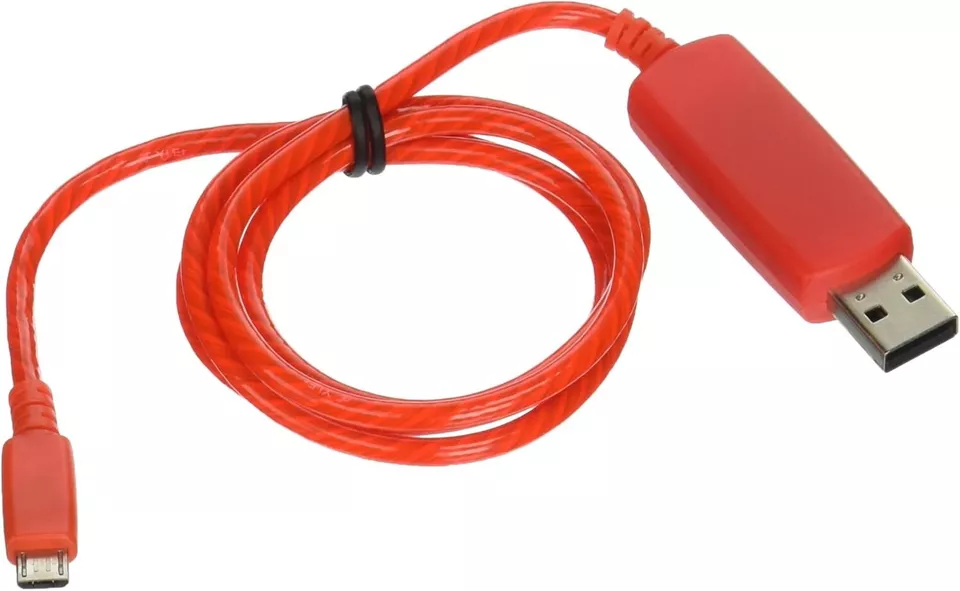 3x Micro USB Cable Charge Sync Red Light up Pulse Electroluminescent V2 3 Feet - Image 3 of 4