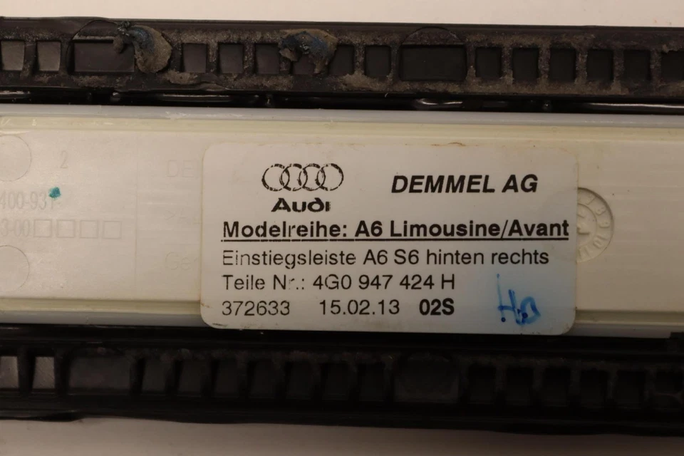 AUDI S6 C7 2013-2015 PUERTA TRASERA DERECHA UMBRAL PLACA RASGUÑO PANEL OEM Foto 4 de 4