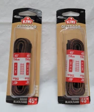 Lot of 2 KIWI Outdoor Shoe Laces Round Black Sand  45 In - 5-6 Eyelets 2220