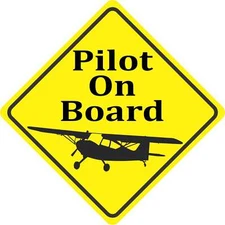 5in x 5in Pilot on Board Magnet Car Truck Vehicle Magnetic Sign