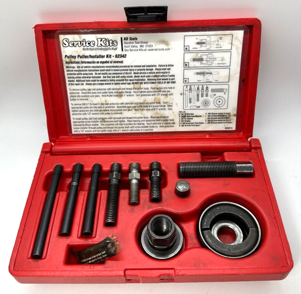 🇺🇸 KD Tools USA Harmonic Balancer Pulley Installer Puller Kit Lot Case