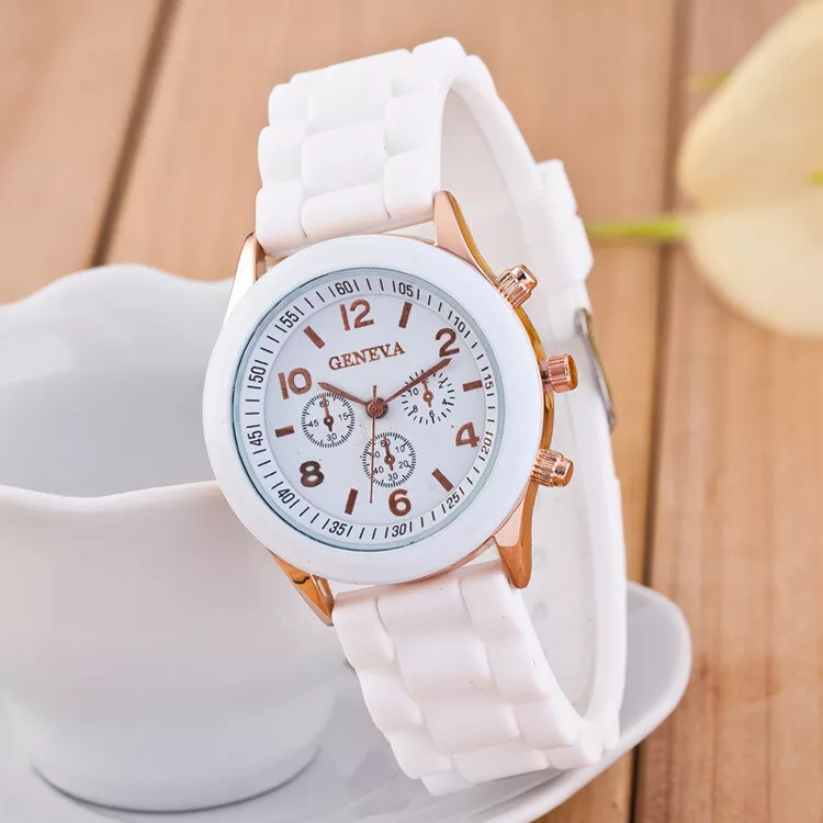 Silicone strap ladies watches hot sale