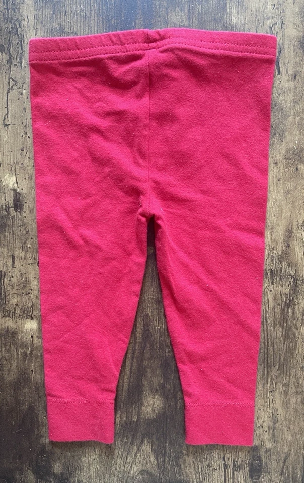 Leggings Garanimals Bebé Niñas Algodón Rojo Sólido Ligeros Largo Completo 12 M Foto 3 de 3