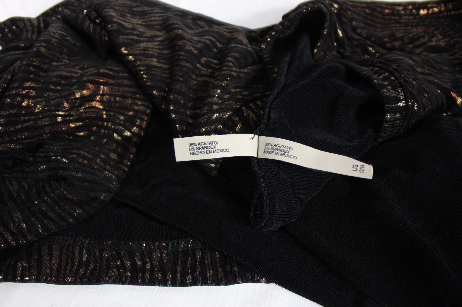 White Stag Short Sleeve Top Black And Bronze Print Womens L (12-14)