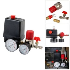 220V Air Compressor Pressure Switch Control Valve With Manifold Regulator Gauges