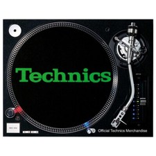 Slipmat Technics Noir Logo Vert 1 Pièce