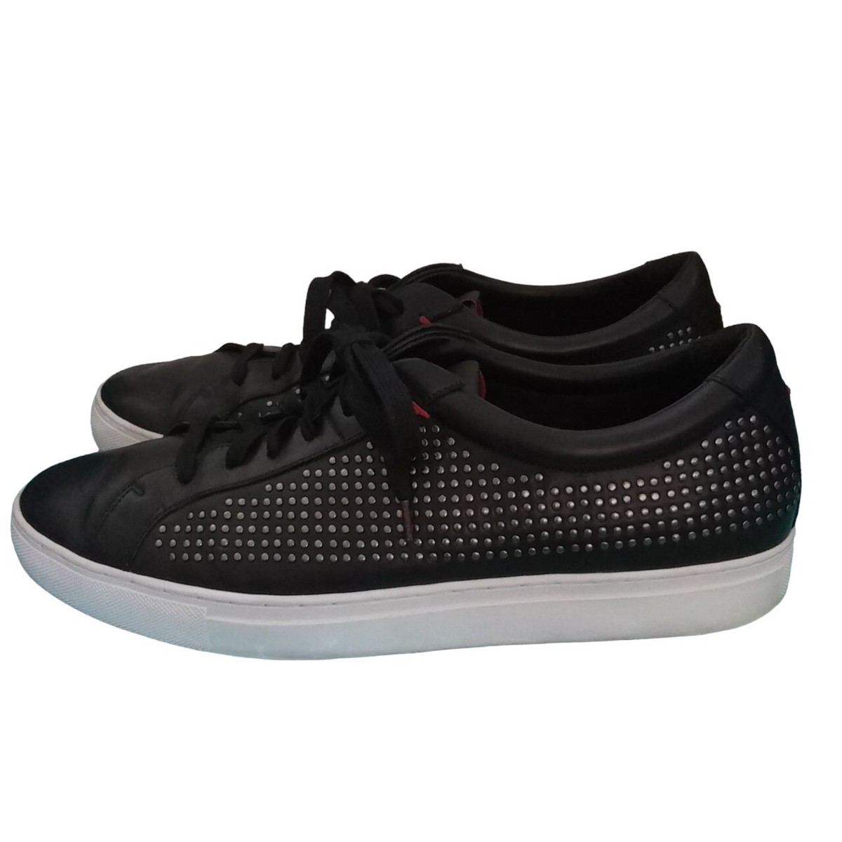 Leather Hugo Boss Studded Shoes w/Red Accents. Men's Sneaker Size