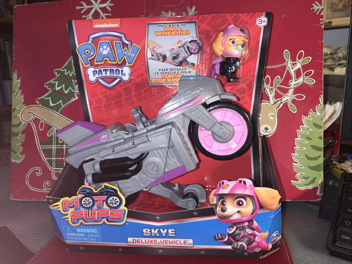 Paw Patrol Moto Pups Skye Deluxe Pull Back Motorcycle Vehicle Figure New