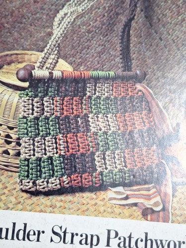 Cartera Cuerdas Bolso de Mano Macrame Cartera Patrón de Embrague Años 70 Miller Craft Boho - Imagen 7 de 10