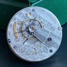 Antique Waltham 18S Grade Sterling 7J Open Face Pocket Watch Movement Parts