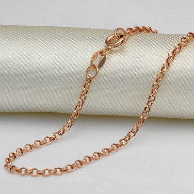 New 21.6INCH 18K Rose Gold Necklace 2mm 