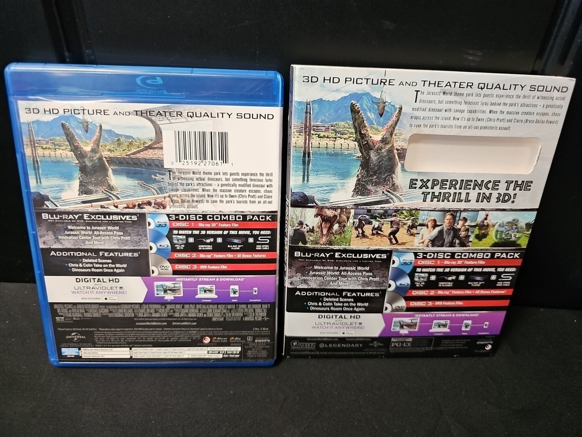 Jurassic World (Blu-ray 3D Blu Ray) + Fallen Kingdom Blu-ray W