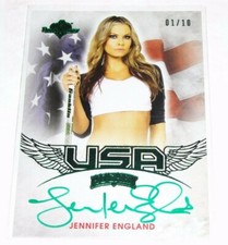 2014 Benchwarmer JENNIFER ENGLAND Hockey #25 USA Green Foil Auto/10 DODGEBALL