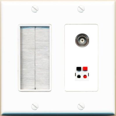 RiteAV BNC SPEAKER with Brush Wall Plate [White]