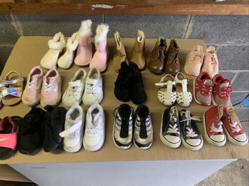 Baby Girl Lot of 17 Pair of Shoes | 0-3 Months, 3-6 Months Nike Adidas Converse - Picture 1 of 18