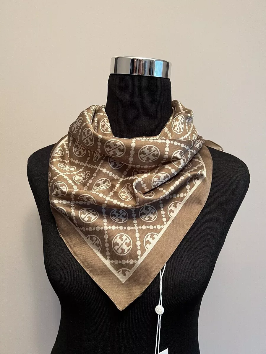 Billy ged Trække ud At redigere NWT Tory Burch T Monogram Two Tone Double-Sided Square Scarf | eBay