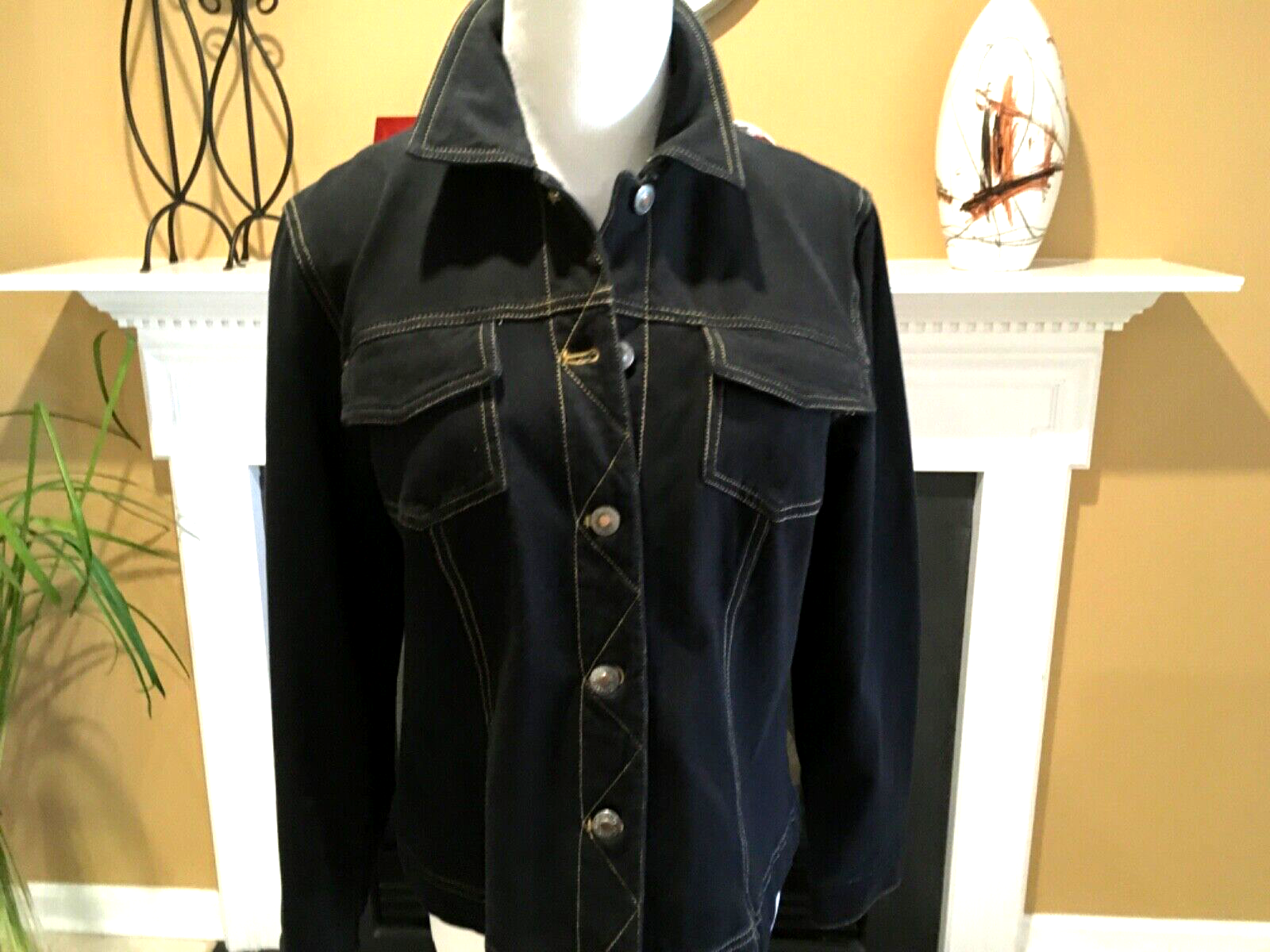 coldwater creek knit denim jacket