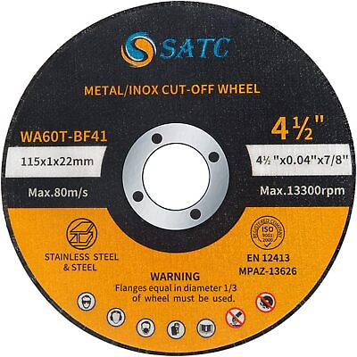 #ad 500 Pcs 4 1 2quot; x .040quot; x 7 8quot; Cut off Wheels Stainless Steel Metal Cutting Discs $149.99