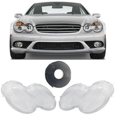 A Set Front Headlight Lens Cover FOR Benz W230 SL500 SL600 SL55 R230 2003-2008