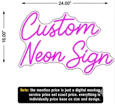 Personalized Custom Logo Neon Sign Business Name Logo Wall Decor | Digital Only