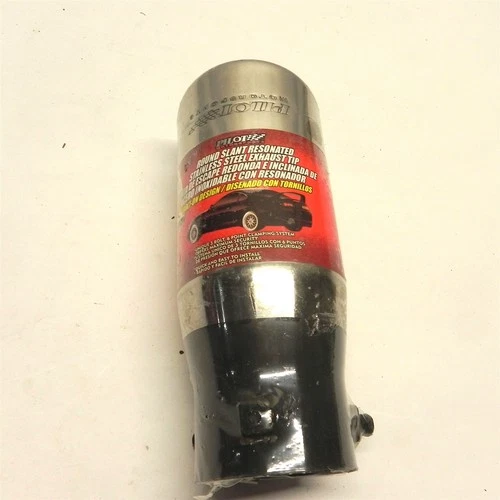 VTG PILOT MS PM-552 ROUND SLANT RESONATED STAINLESS EXHAUST TIP FITS 1 1/2-2 1/2