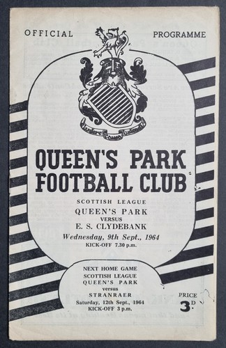 Queens Park v ES Clydebank - League - 9 September 1964