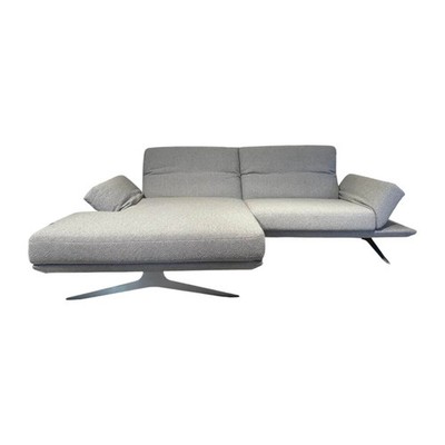 Koinor Ecksofa Wesley Stoff 13 Cosmos 20 Grau Metallkufe Nickel 
