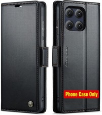 Wallet Case for Moto Edge 2025, PU Leather RFID Blocking Kickstand Black