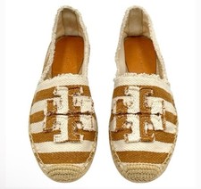 New Tory Burch Striped Espadrilles in Brown and White 8