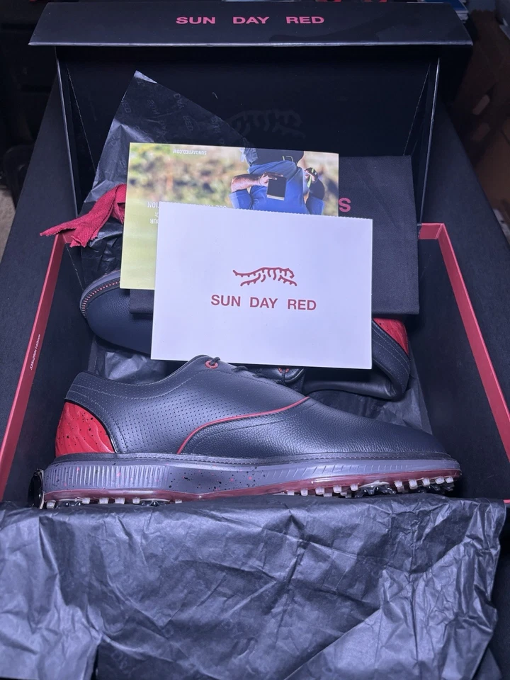 NIB Sun Day Red Pioneer Cypress LE Black Red Men’s Golf Shoes Size 10 - Image 1 of 4