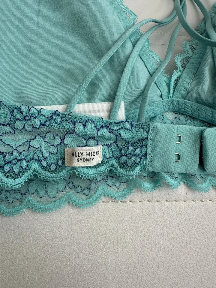 Gilly Hicks 挂颈胸罩蓝蕾丝文胸全新 S 码 — 第 4/4 张图片