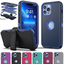 For iPhone 12/12 Pro/12 Pro Max Shockproof Case Heavy Duty Cover With Belt Clip