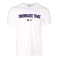 PUMA Overrate That Graphic Crew Neck Short Sleeve T-Shirt Mens White Casual Tops