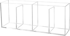 Clear Makeup Brush Organizer,Acrylic Cosmetic Brushes Storage Holder with 4 Slot