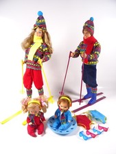 Vintage Barbie Heart Family Ski Fun Doll Lot With Equipment Mattel Rare (20762)