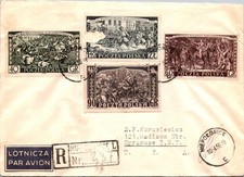 GOLDPATH: Poland cover 1956 to USA registered airmail CV907_P11