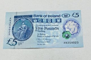 Bank of Ireland £5 Five Pounds Sterling Banknote 2017 Bushmills CN7 P394