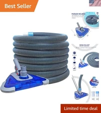 Rubber Pool Vacuum Hose 1.5-Inch x 24ft for Above Ground and Inground Pools