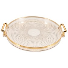 Luxury Round Acrylic Serving Tray Golden Color For Dining Room And Parties