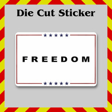 Charlie Kirk Sticker, Freedom Flag Contour-Cut Vinyl Printed Decal, Red/White